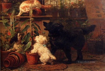 動物 Painting - 温室の動物猫ヘンリエット・ロナー・クニップ